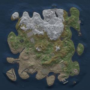 Thumbnail Rust Map: Procedural Map, Size: 3600, Seed: 256250636, 16 Monuments