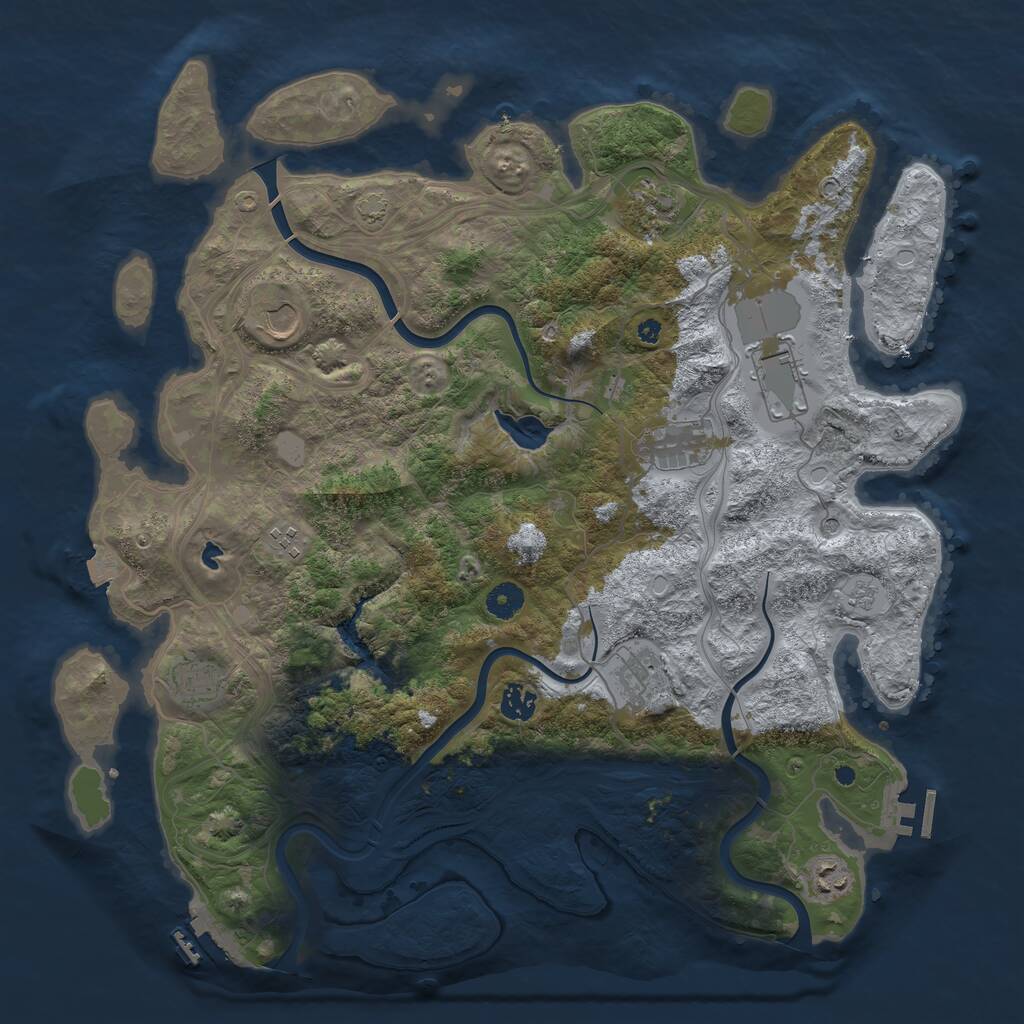 Rust Map: Procedural Map, Size: 4250, Seed: 131677900, 15 Monuments