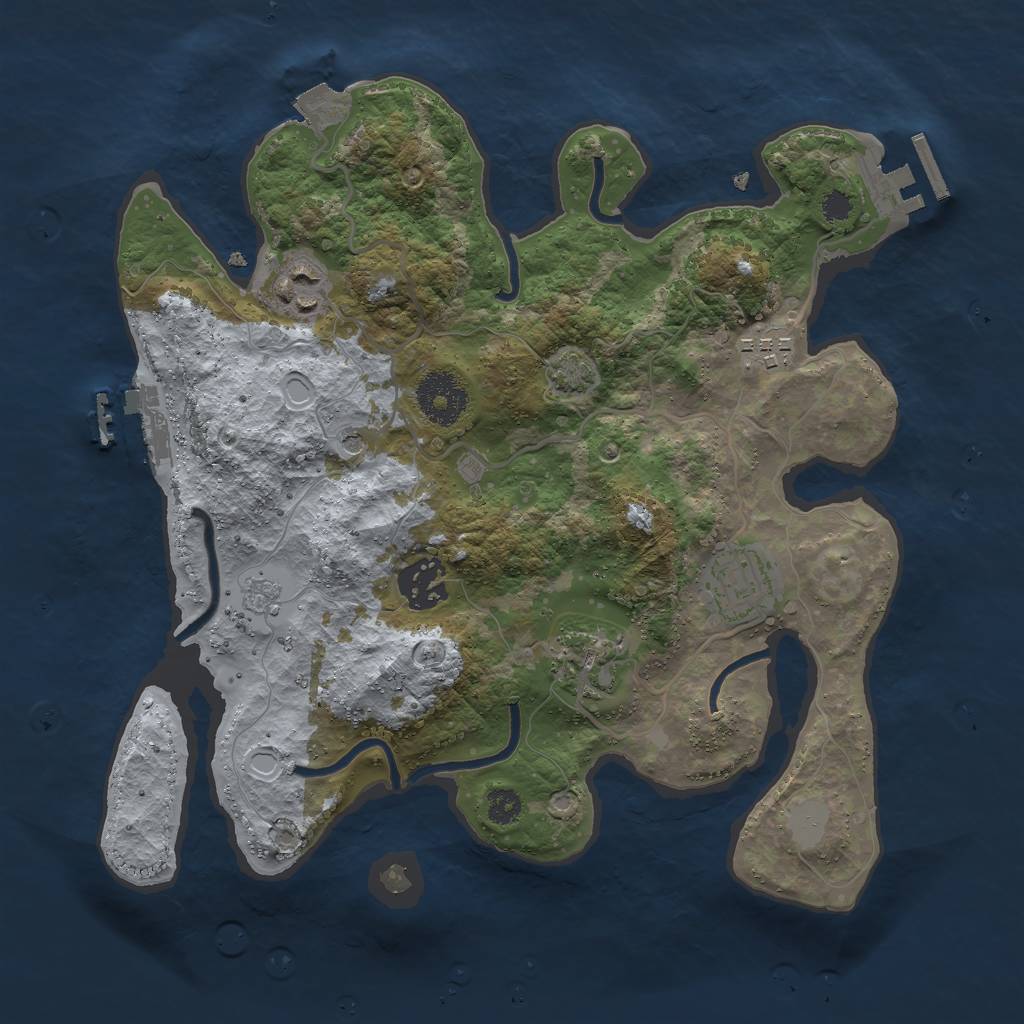 Rust Map: Procedural Map, Size: 3000, Seed: 66297, 13 Monuments