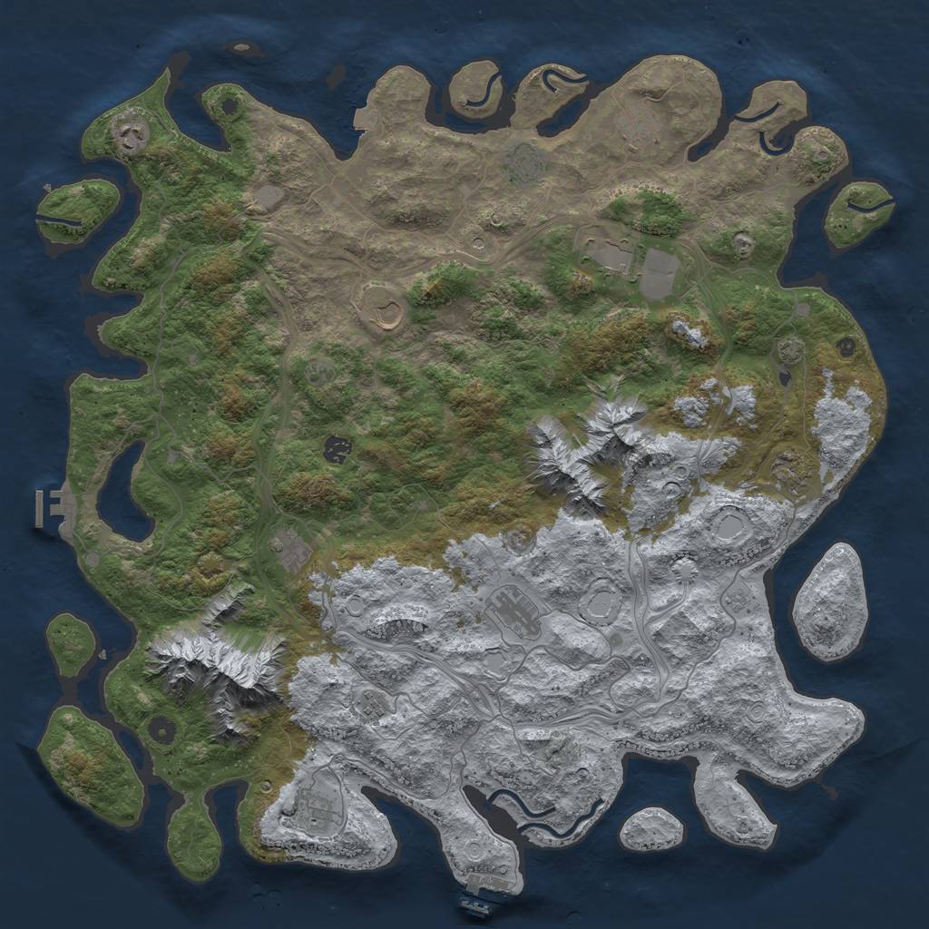 Rust Map: Procedural Map, Size: 5000, Seed: 1982492074, 19 Monuments