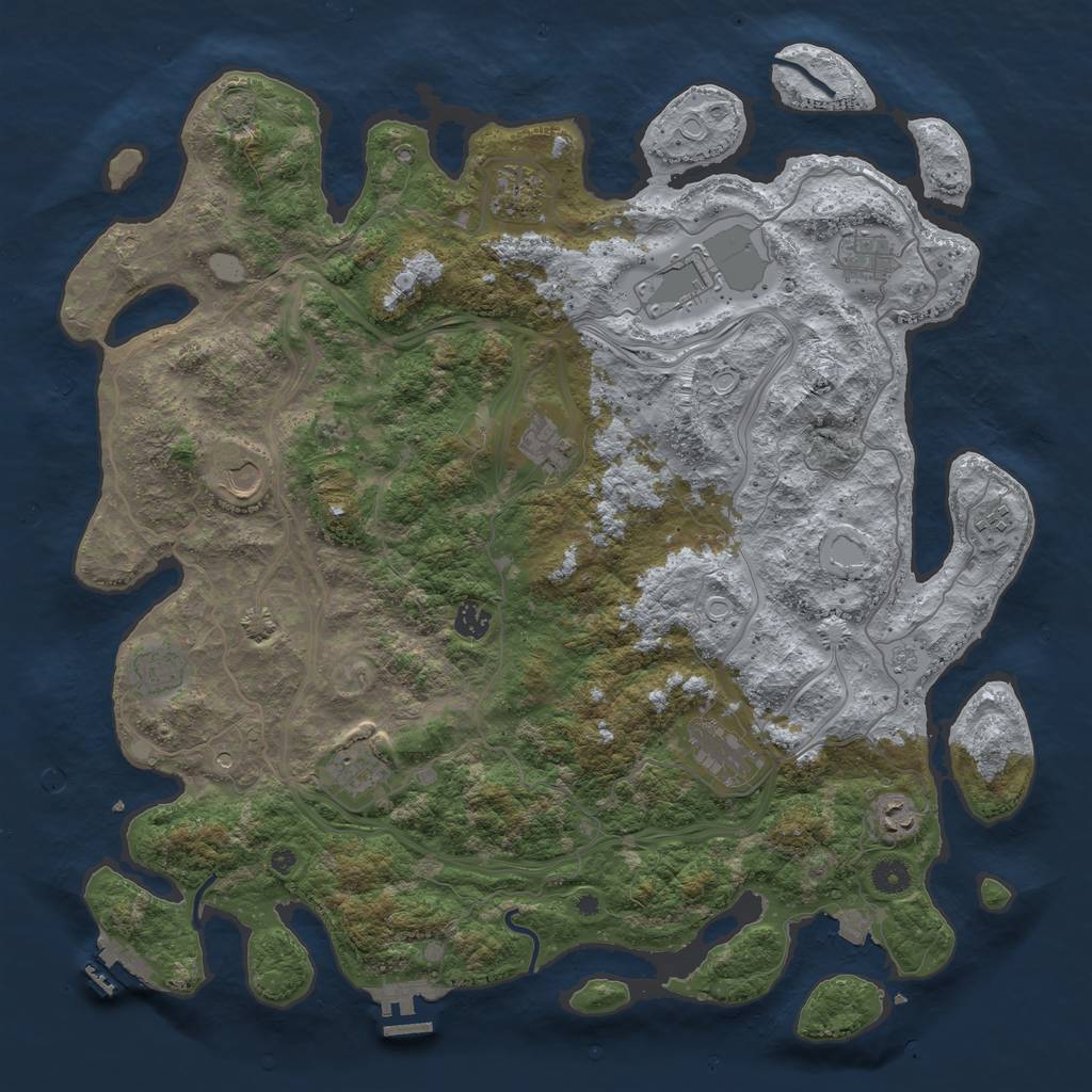 Rust Map: Procedural Map, Size: 4500, Seed: 1231547489, 19 Monuments
