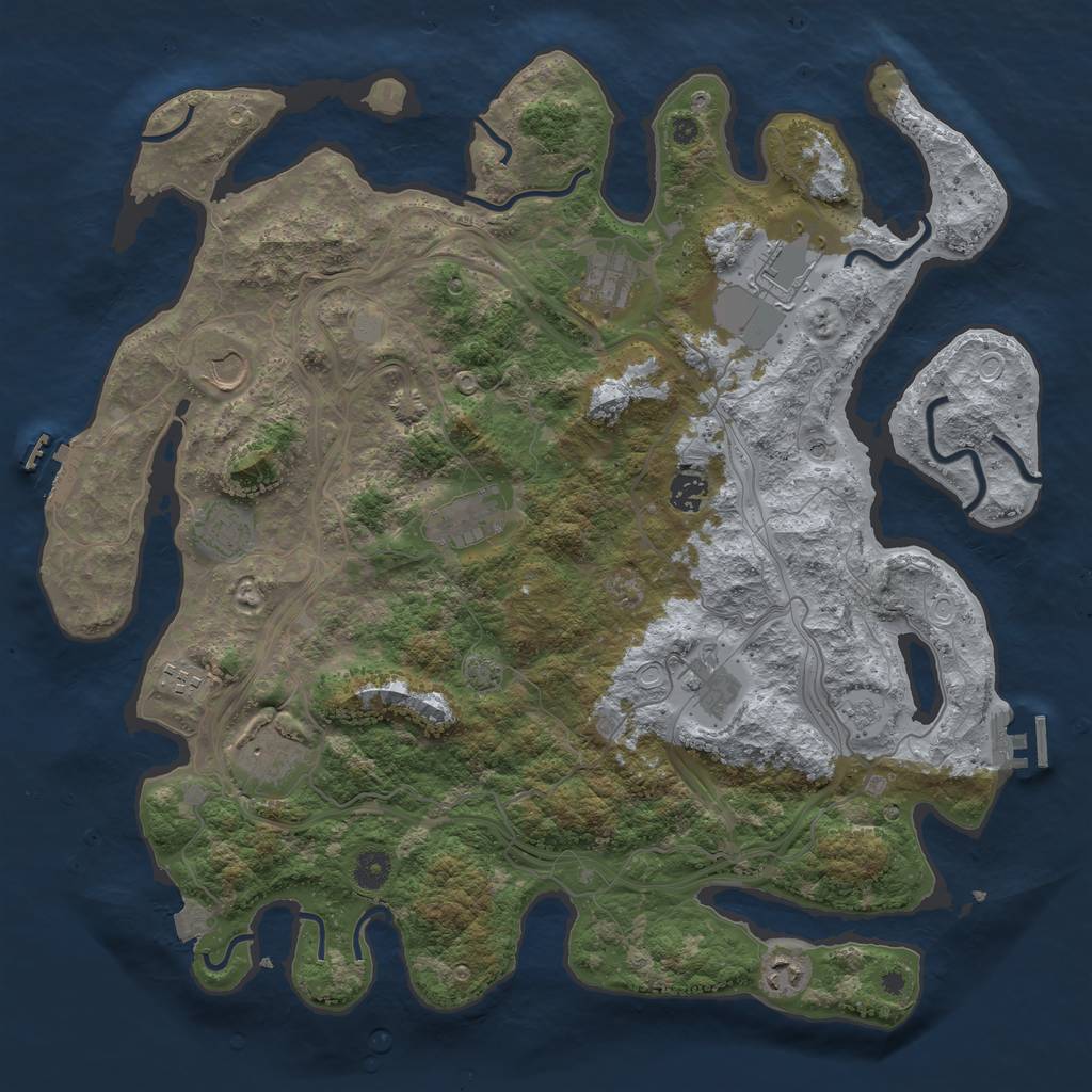 Rust Map: Procedural Map, Size: 4250, Seed: 1052523231, 18 Monuments