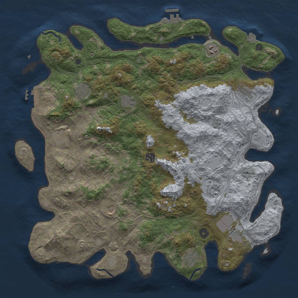 Rust Map: Procedural Map, Size: 4500, Seed: 448053038, 19 Monuments