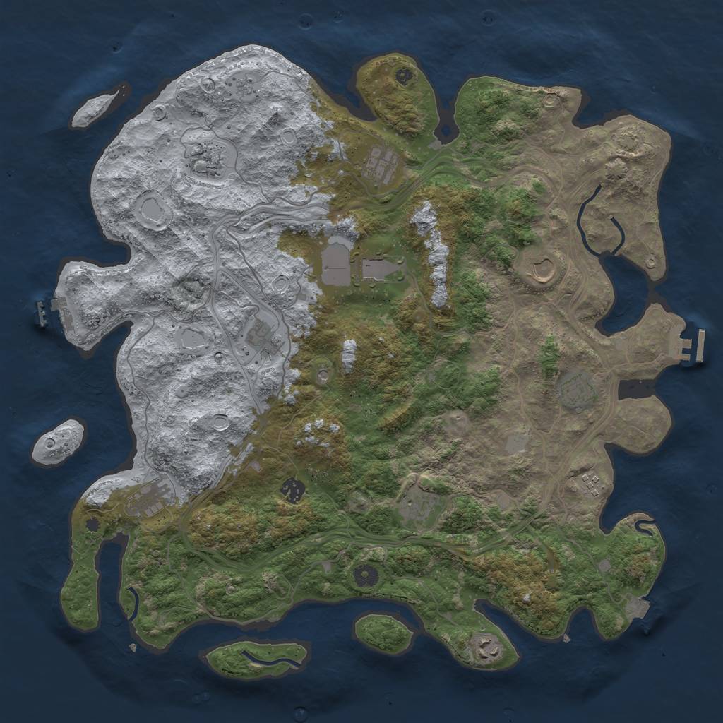 Rust Map: Procedural Map, Size: 4500, Seed: 521926010, 19 Monuments