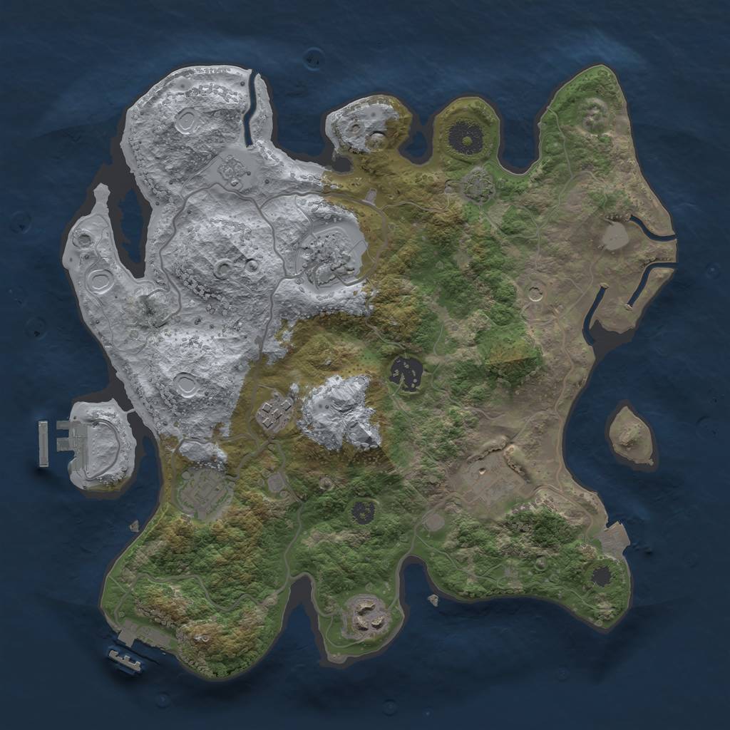Rust Map: Procedural Map, Size: 3200, Seed: 7000005, 14 Monuments