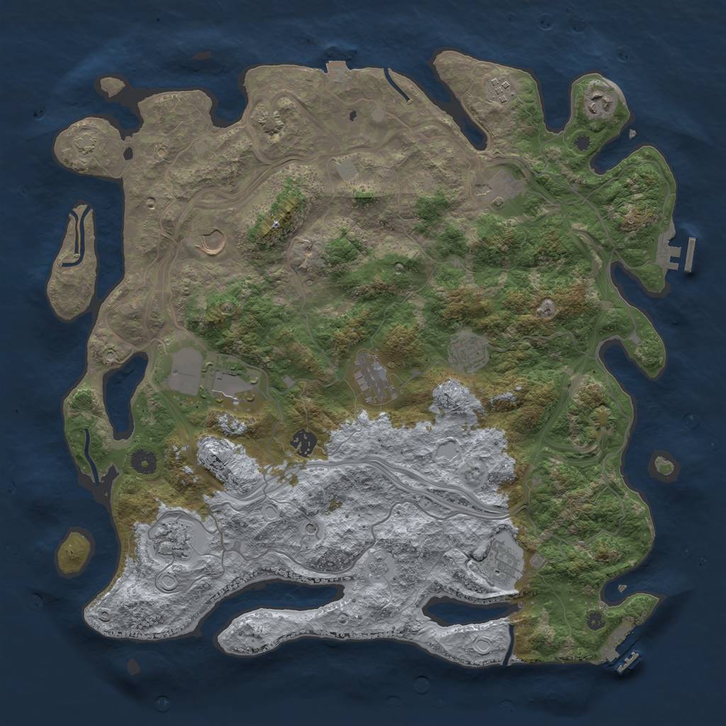 Rust Map: Procedural Map, Size: 4250, Seed: 723453, 18 Monuments