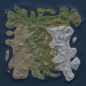 Thumbnail Rust Map: Procedural Map, Size: 4300, Seed: 629445589, 19 Monuments