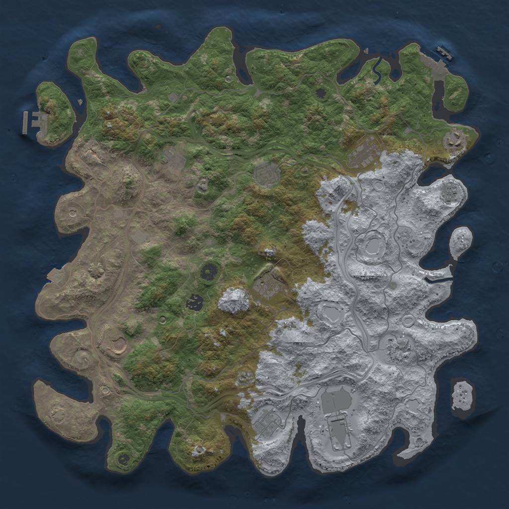 Rust Map: Procedural Map, Size: 4500, Seed: 825, 19 Monuments