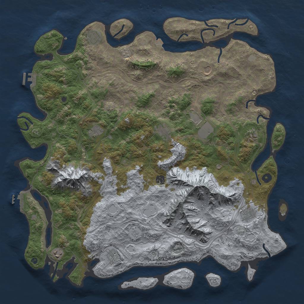 Rust Map: Procedural Map, Size: 5000, Seed: 48287399, 19 Monuments