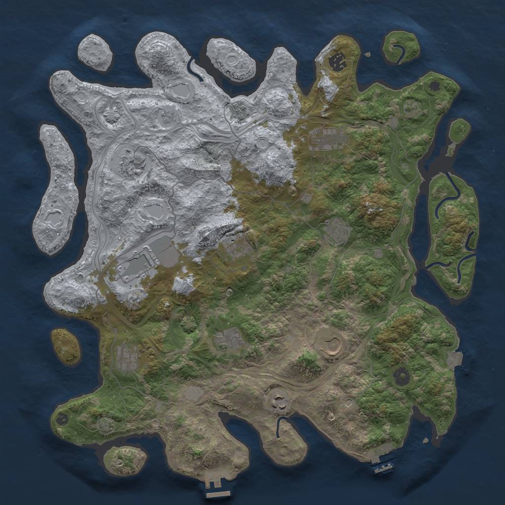 Rust Map: Procedural Map, Size: 4250, Seed: 1456889151, 19 Monuments