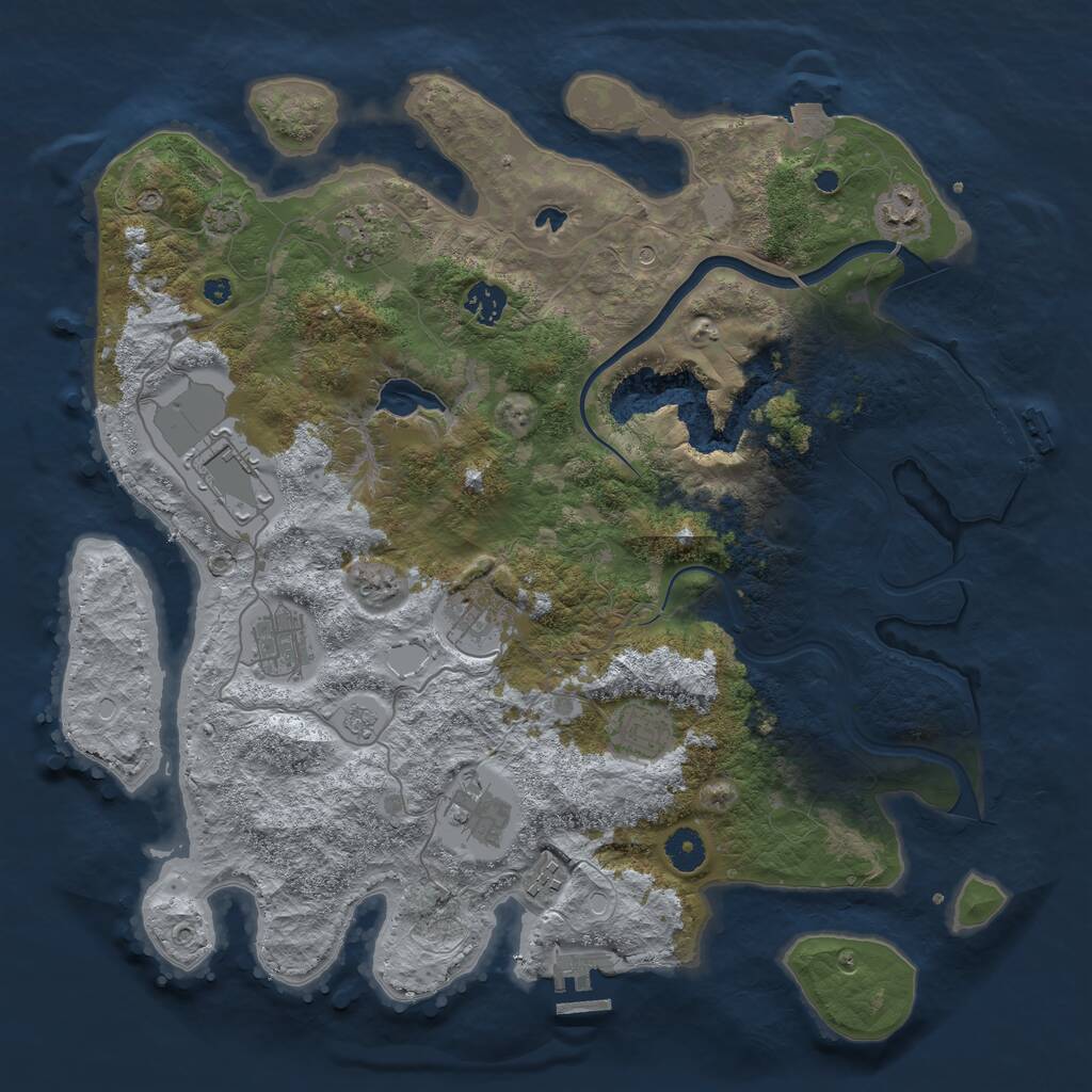 Rust Map: Procedural Map, Size: 4000, Seed: 994490675, 15 Monuments