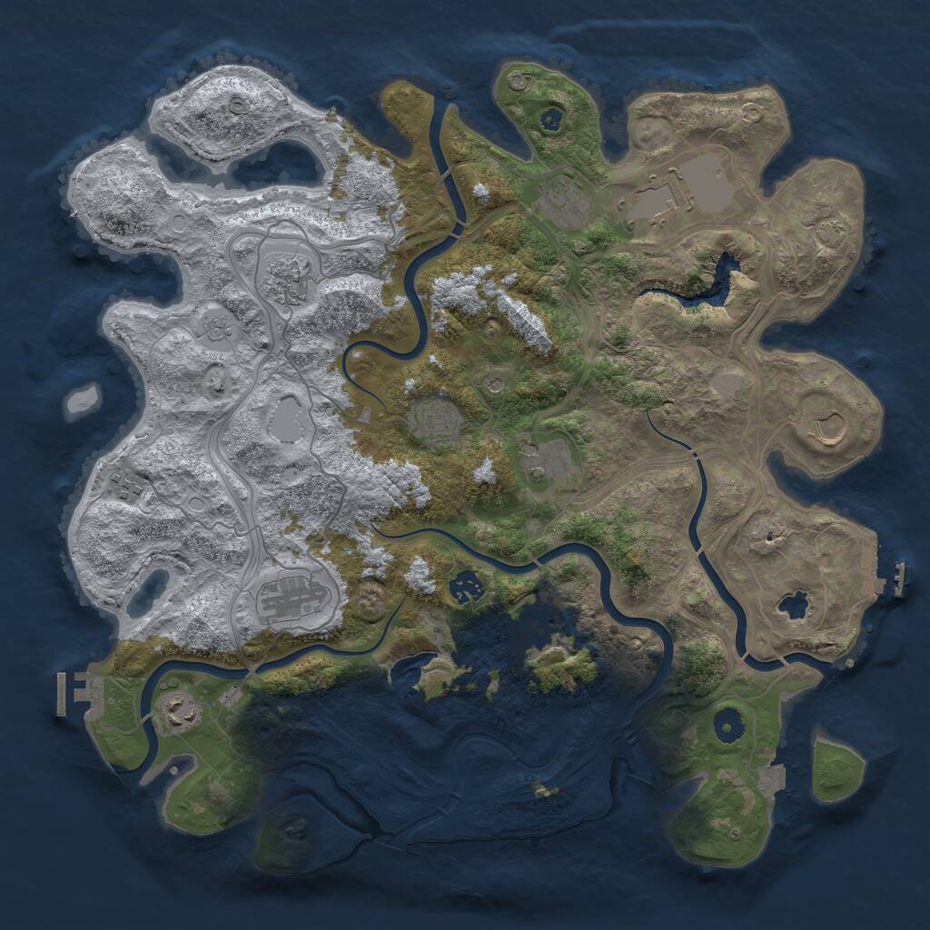 Rust Map: Procedural Map, Size: 4250, Seed: 1632428550, 17 Monuments