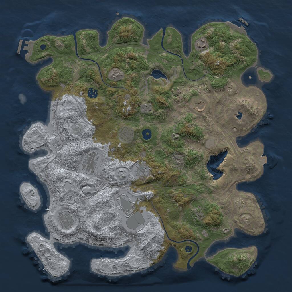 Rust Map: Procedural Map, Size: 4250, Seed: 507548844, 16 Monuments