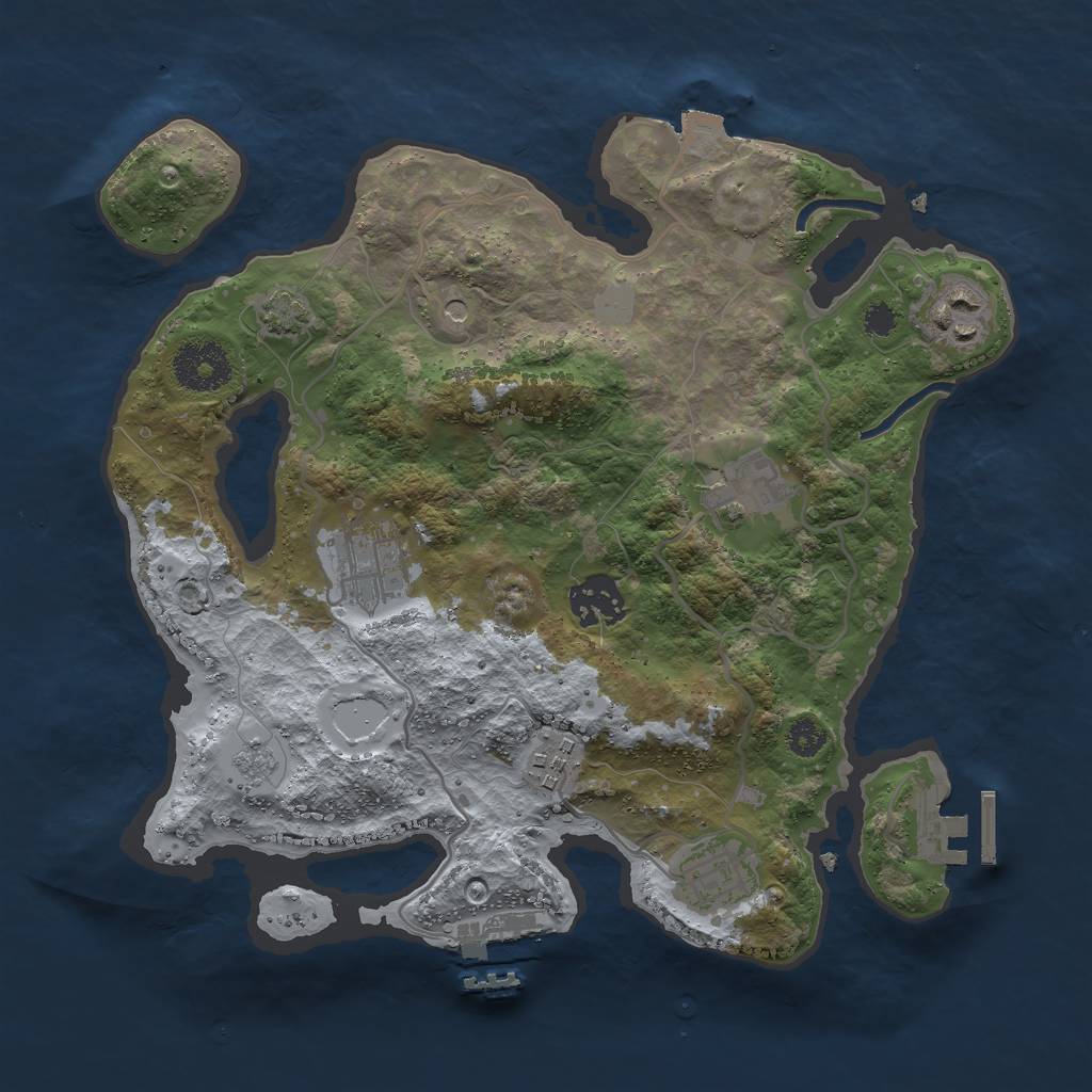 Rust Map: Procedural Map, Size: 3000, Seed: 1024220978, 14 Monuments