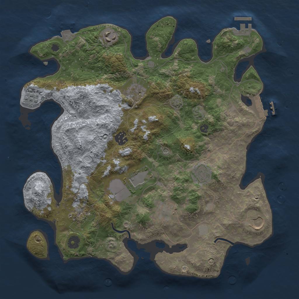 Rust Map: Procedural Map, Size: 3500, Seed: 363200, 16 Monuments