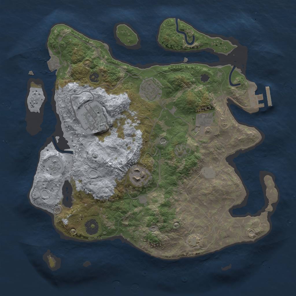 Rust Map: Procedural Map, Size: 3000, Seed: 707696525, 11 Monuments