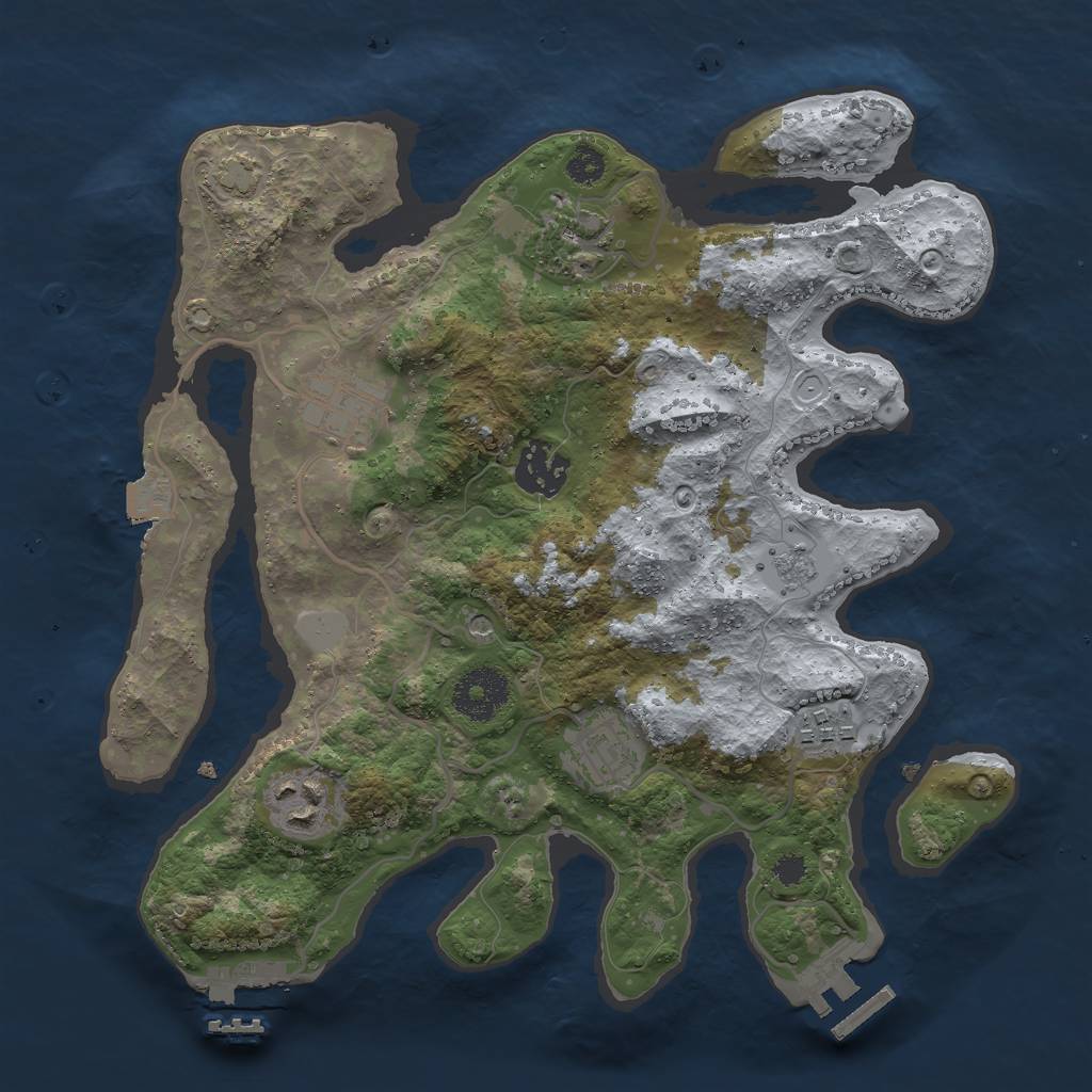 Rust Map: Procedural Map, Size: 3000, Seed: 1580056488, 14 Monuments