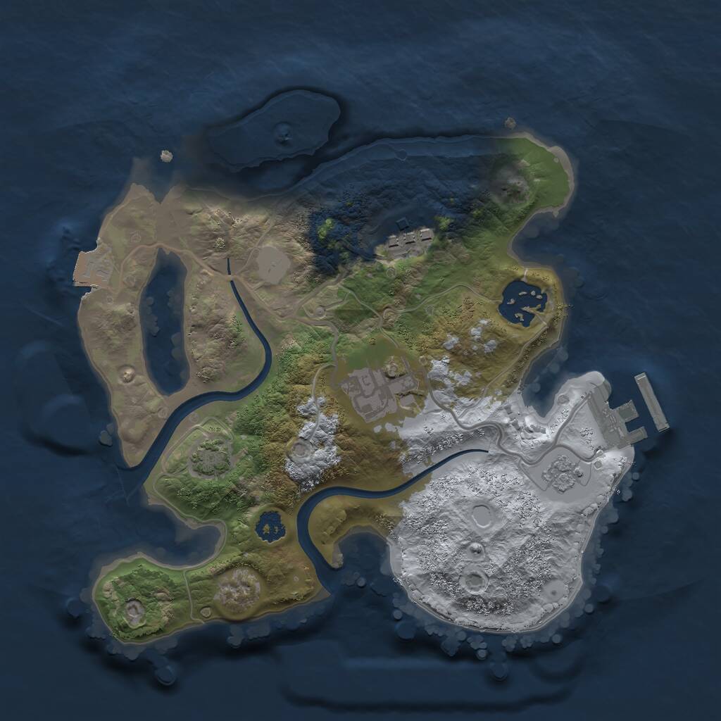 Rust Map: Procedural Map, Size: 2400, Seed: 2102010262, 7 Monuments