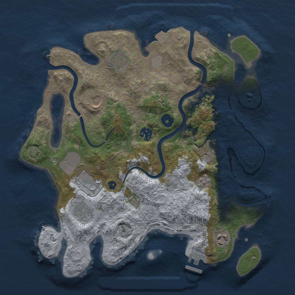 Rust Map: Procedural Map, Size: 3500, Seed: 1947996459, 13 Monuments