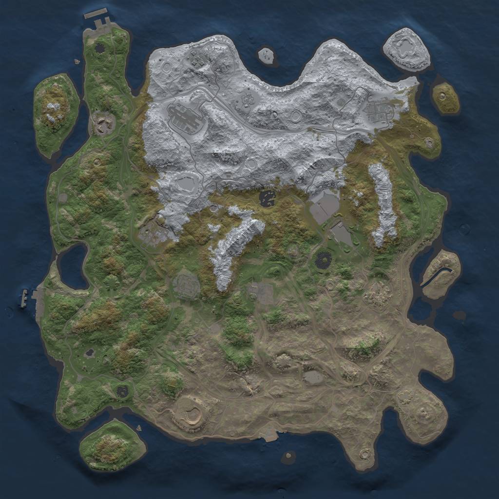 Rust Map: Procedural Map, Size: 4300, Seed: 442348, 19 Monuments