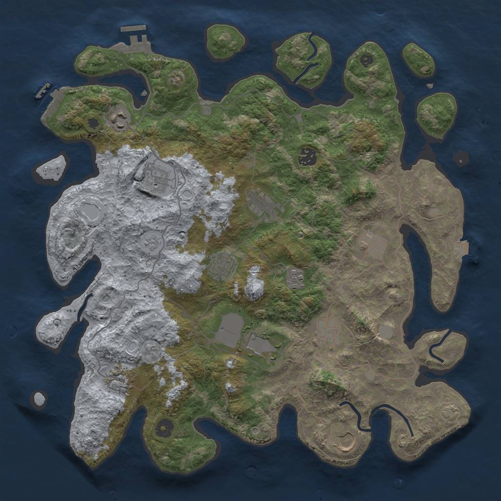 Rust Map: Procedural Map, Size: 4000, Seed: 1000344590, 19 Monuments