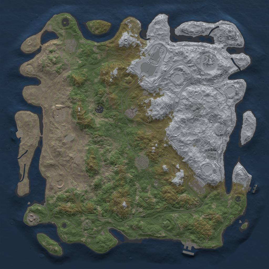 Rust Map: Procedural Map, Size: 4839, Seed: 9771551, 19 Monuments