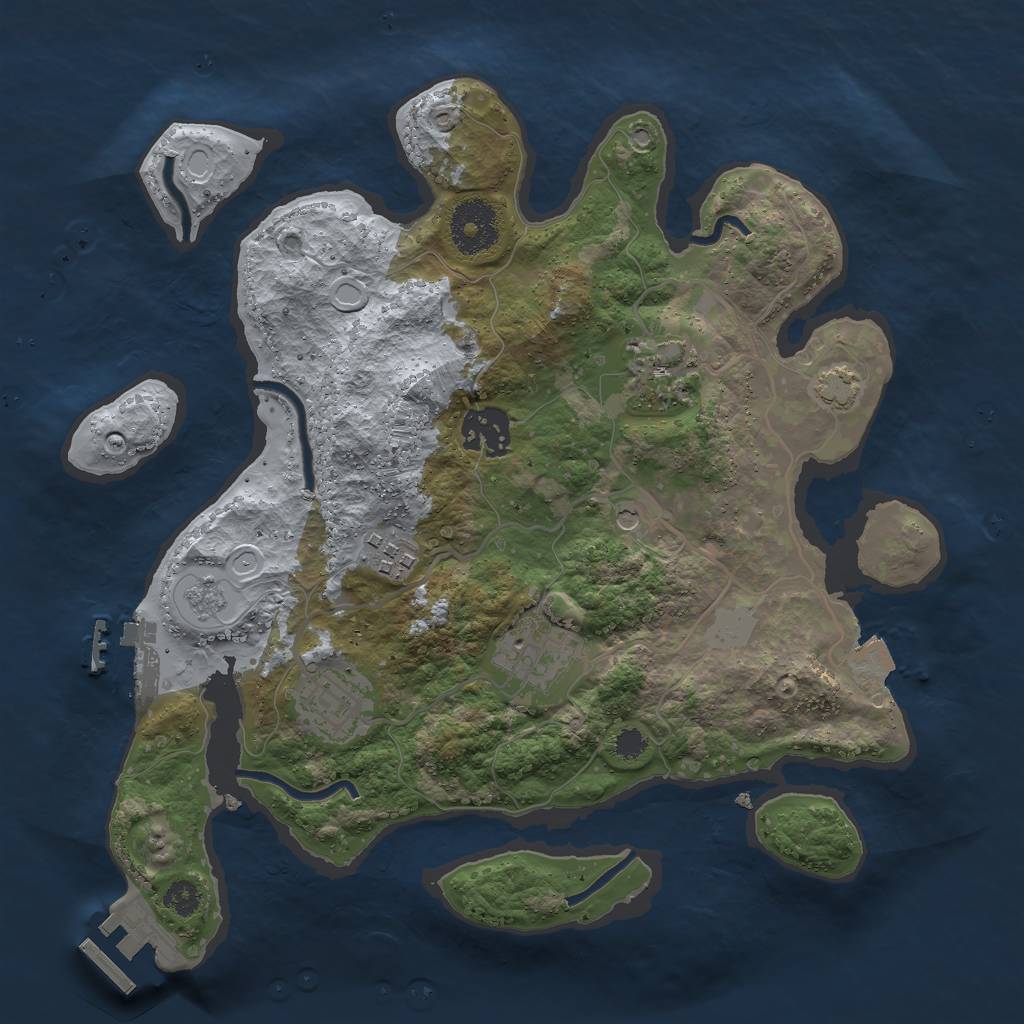 Rust Map: Procedural Map, Size: 3000, Seed: 521926010, 13 Monuments