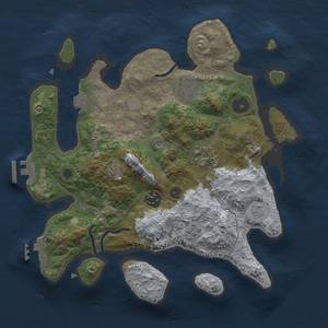 Thumbnail Rust Map: Procedural Map, Size: 3000, Seed: 1341501929, 11 Monuments