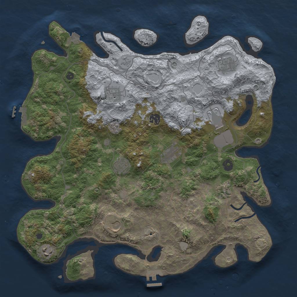 Rust Map: Procedural Map, Size: 4000, Seed: 1846766553, 18 Monuments
