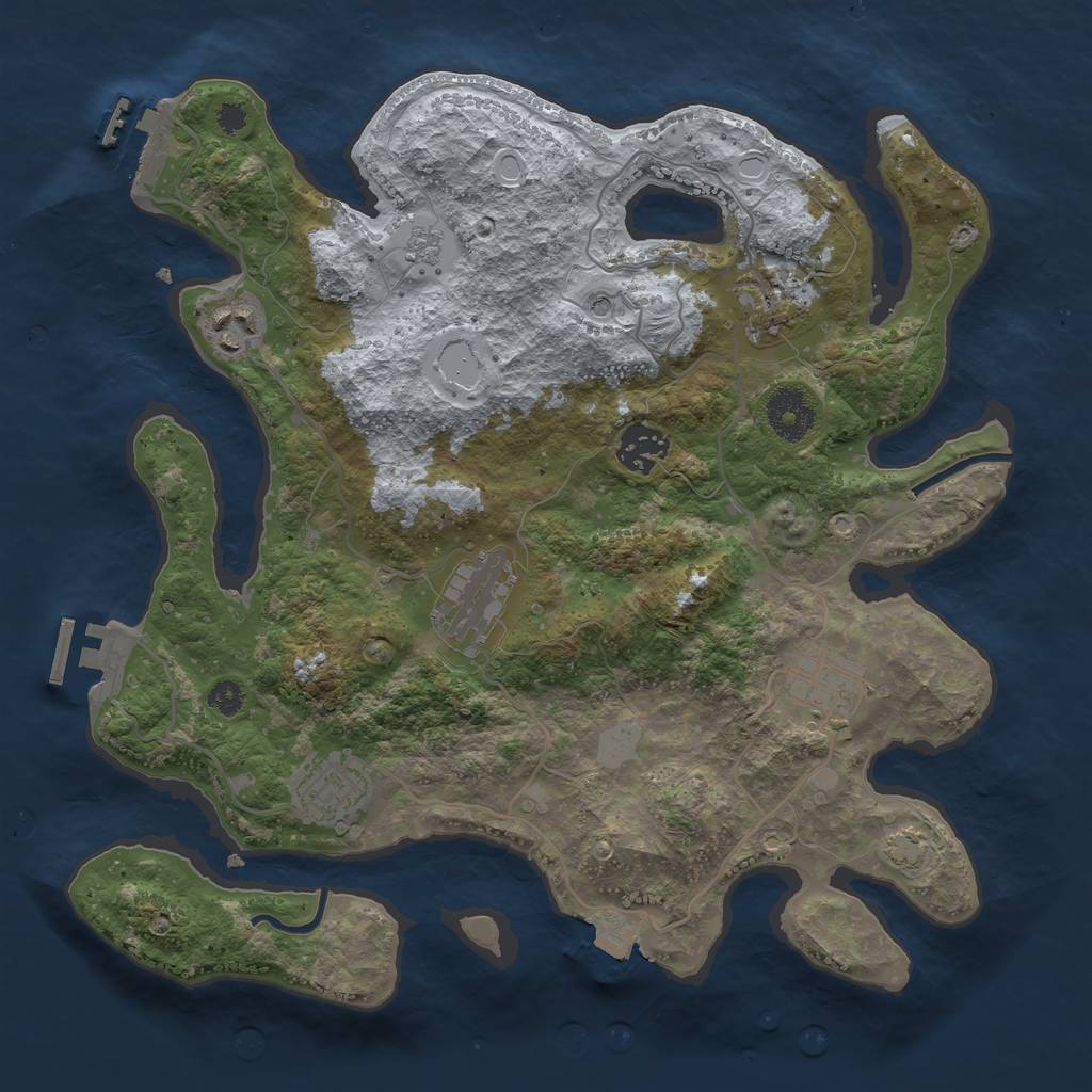 Rust Map: Procedural Map, Size: 3300, Seed: 358313591, 14 Monuments