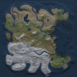 Thumbnail Rust Map: Procedural Map, Size: 4000, Seed: 740996307, 15 Monuments