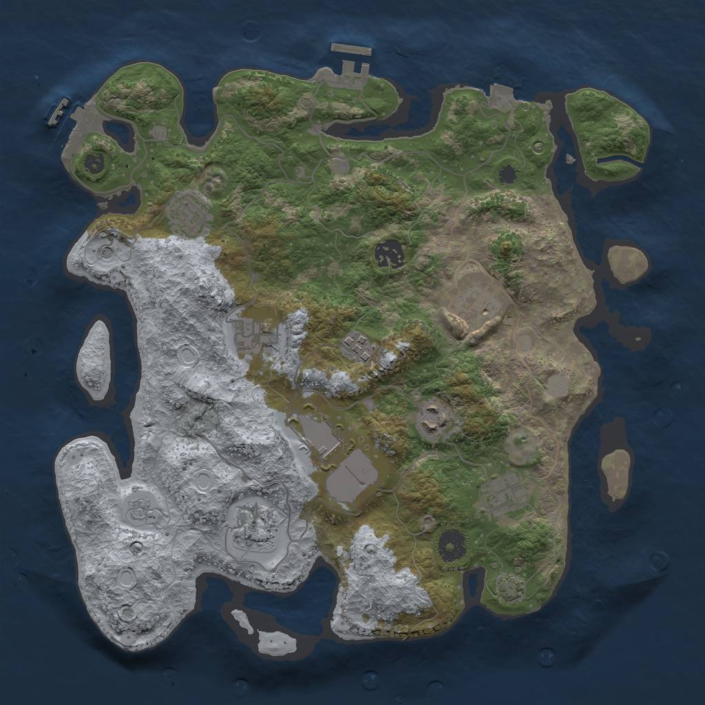 Rust Map: Procedural Map, Size: 3500, Seed: 1649525774, 17 Monuments