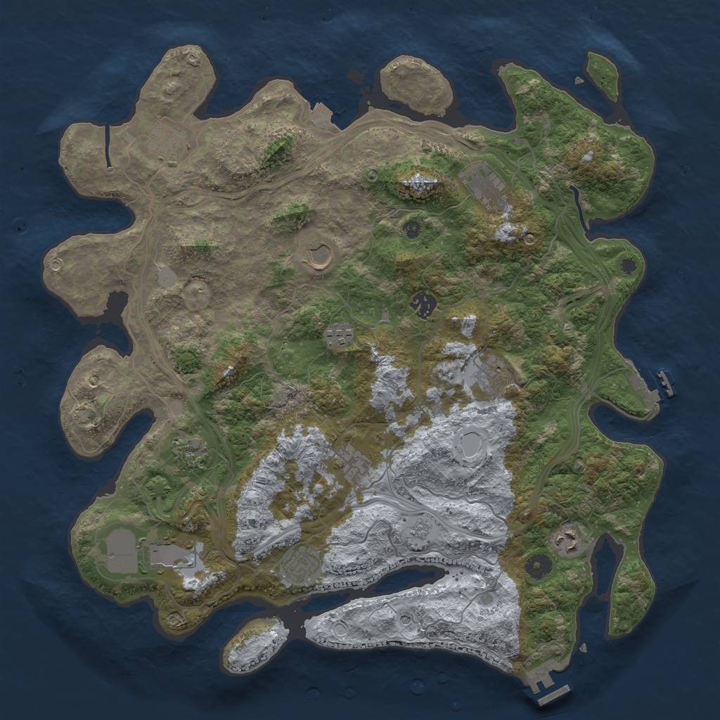 Rust Map: Procedural Map, Size: 4250, Seed: 377687080, 19 Monuments