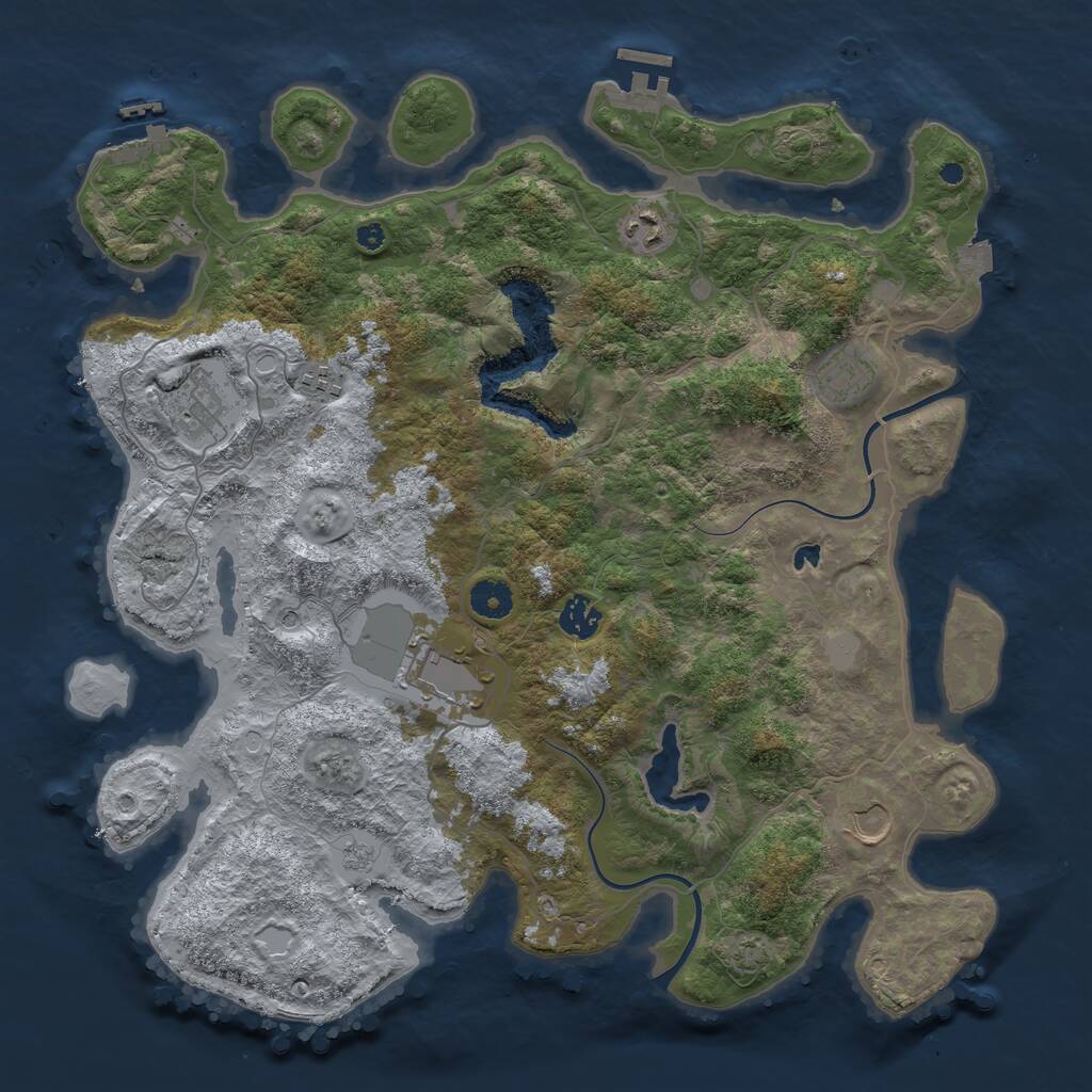 Rust Map: Procedural Map, Size: 4000, Seed: 1918253283, 13 Monuments