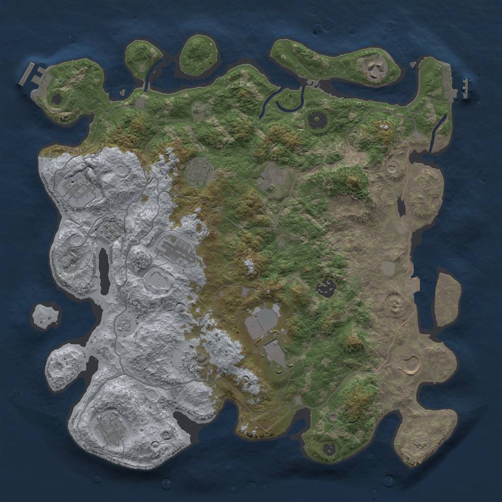 Rust Map: Procedural Map, Size: 4000, Seed: 1918253283, 19 Monuments