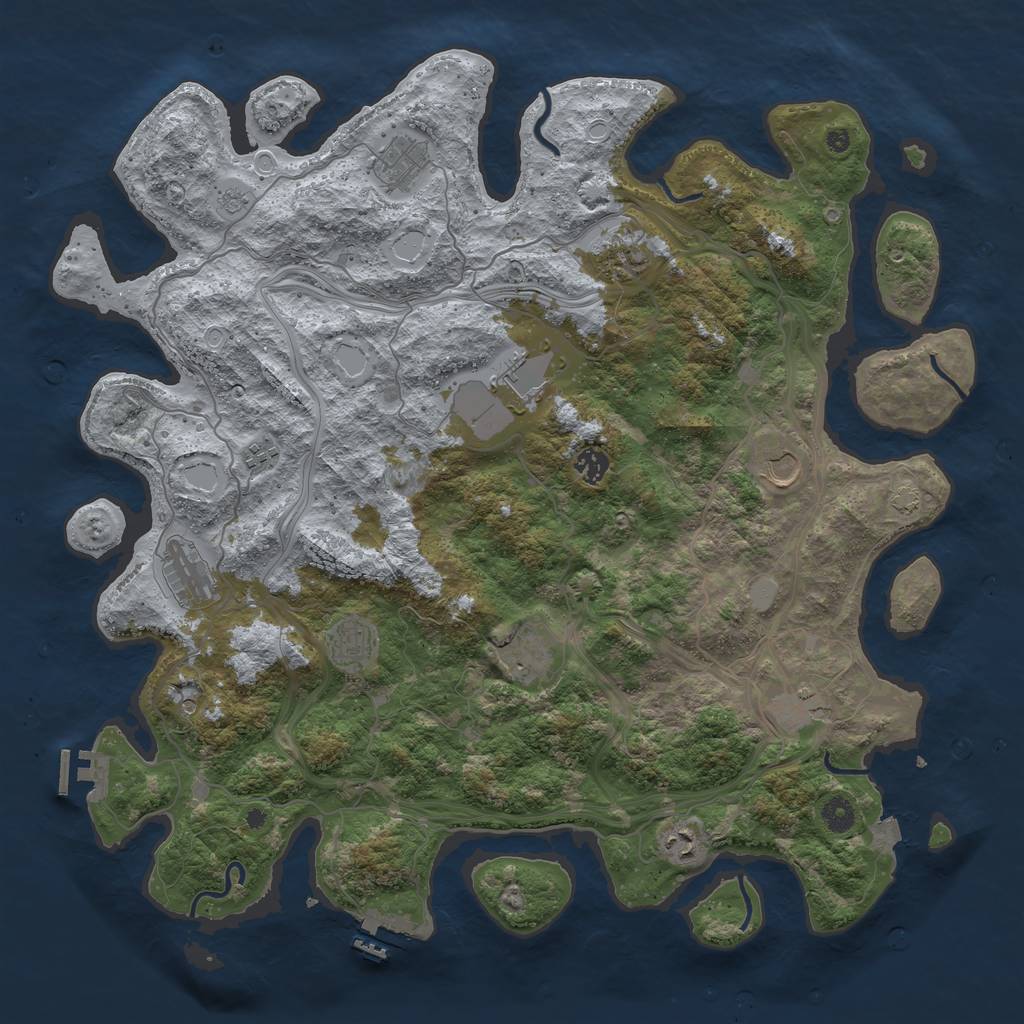 Rust Map: Procedural Map, Size: 4500, Seed: 1955509974, 19 Monuments