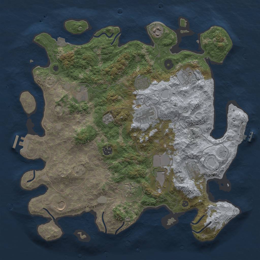 Rust Map: Procedural Map, Size: 4000, Seed: 562802657, 19 Monuments
