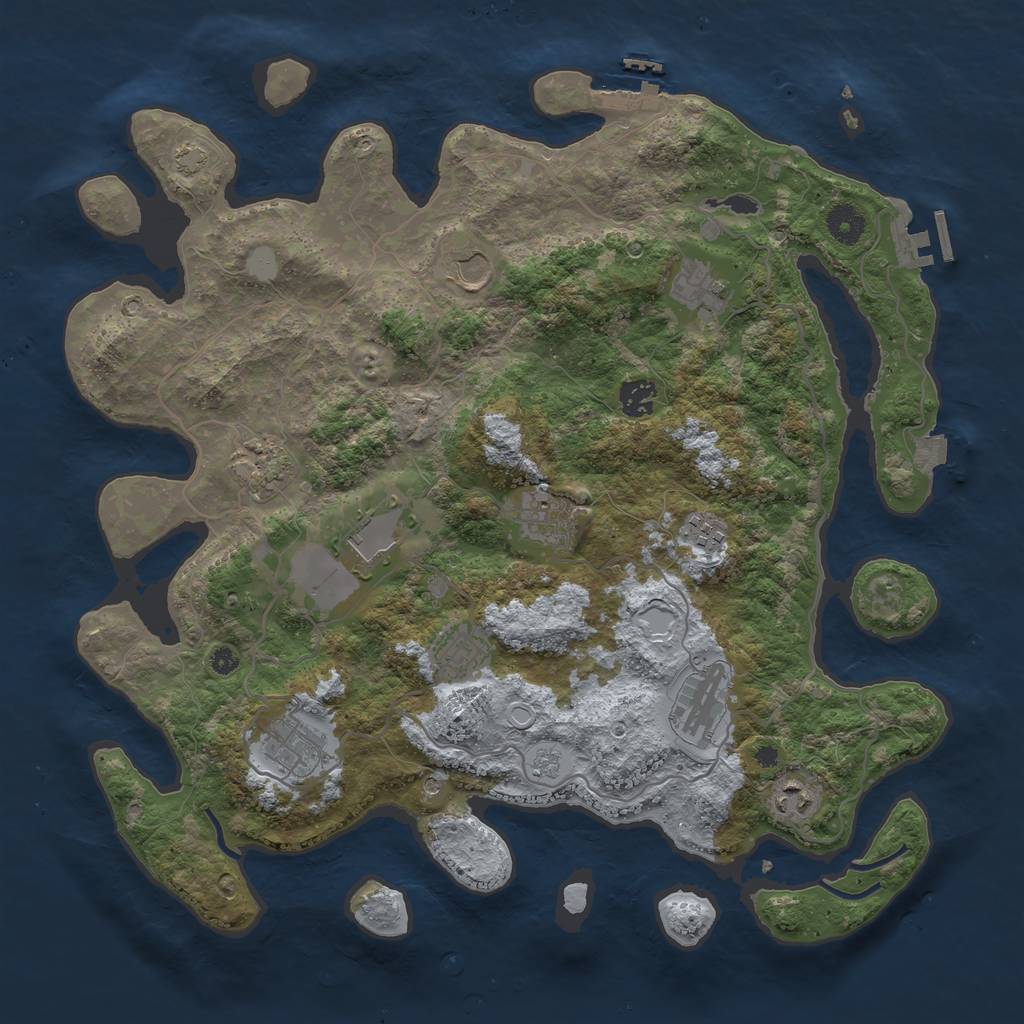 Rust Map: Procedural Map, Size: 4000, Seed: 1276076061, 19 Monuments