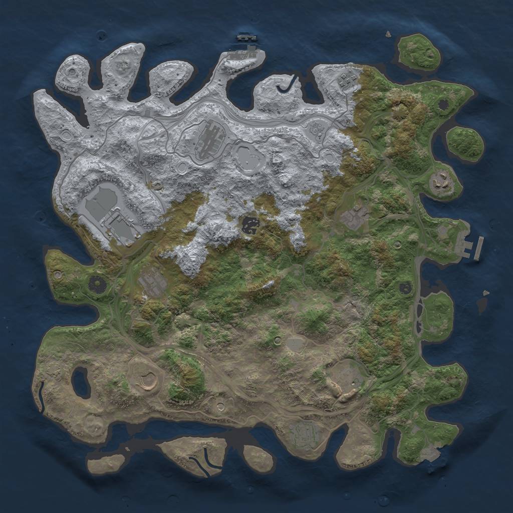 Rust Map: Procedural Map, Size: 4250, Seed: 431091, 18 Monuments