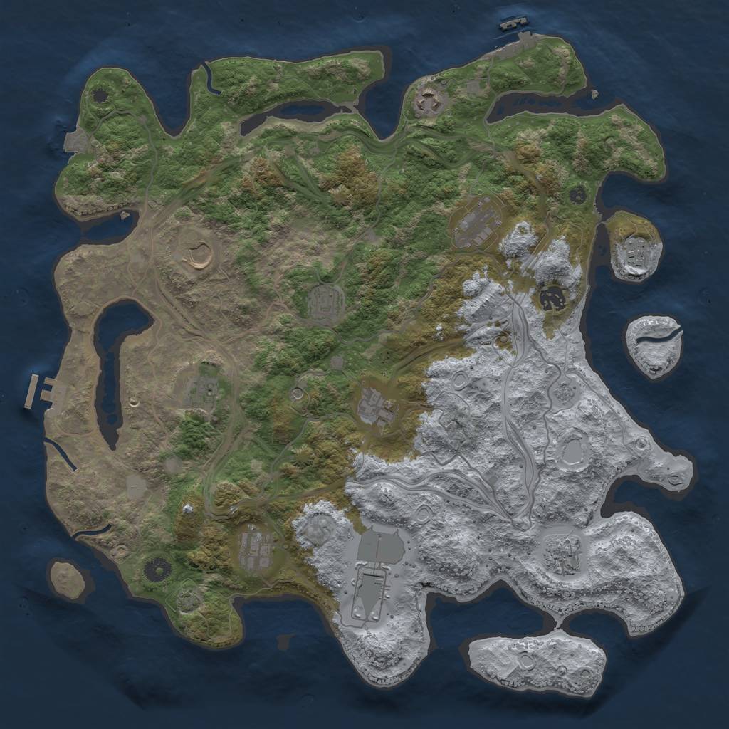 Rust Map: Procedural Map, Size: 4250, Seed: 71189569, 19 Monuments