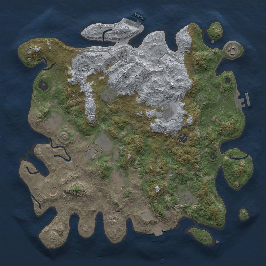Rust Map: Procedural Map, Size: 4000, Seed: 52621228, 19 Monuments