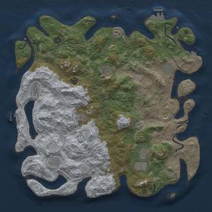 Thumbnail Rust Map: Procedural Map, Size: 4500, Seed: 543558654, 19 Monuments