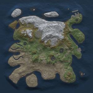 Thumbnail Rust Map: Procedural Map, Size: 3000, Seed: 1811685170, 11 Monuments