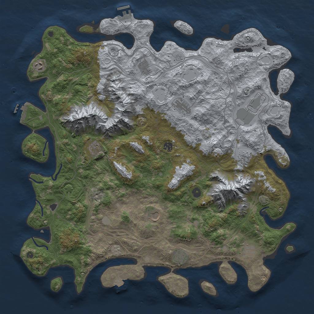 Rust Map: Procedural Map, Size: 5000, Seed: 1632518636, 19 Monuments