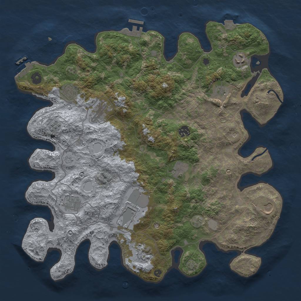 Rust Map: Procedural Map, Size: 4000, Seed: 475342314, 19 Monuments