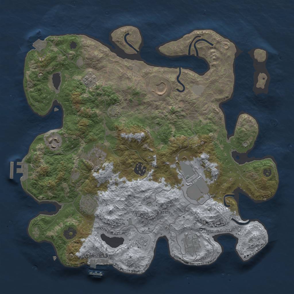 Rust Map: Procedural Map, Size: 3500, Seed: 2014067068, 16 Monuments