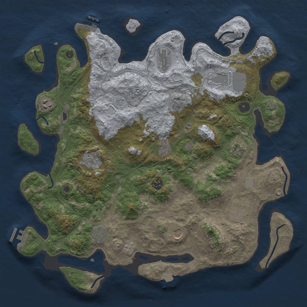 Rust Map: Procedural Map, Size: 4250, Seed: 571041669, 19 Monuments