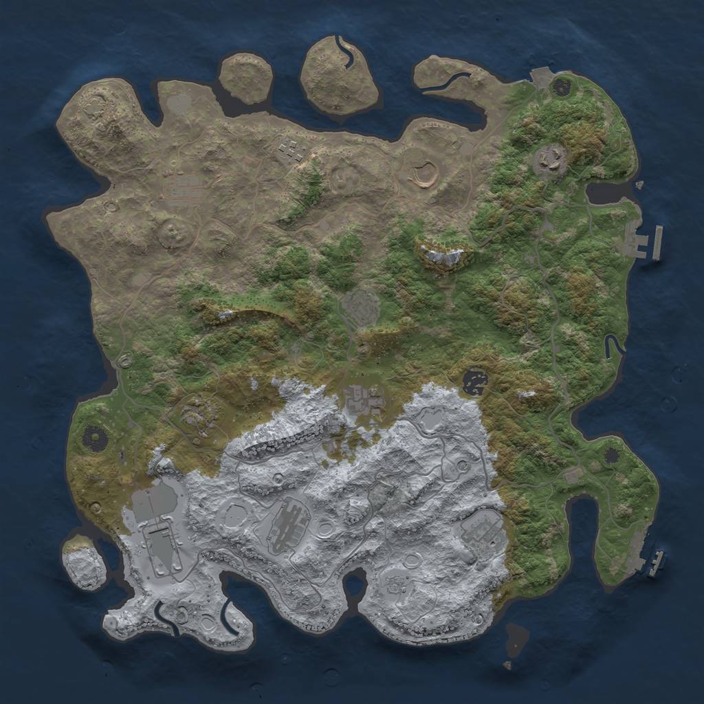Rust Map: Procedural Map, Size: 4100, Seed: 774213400, 19 Monuments