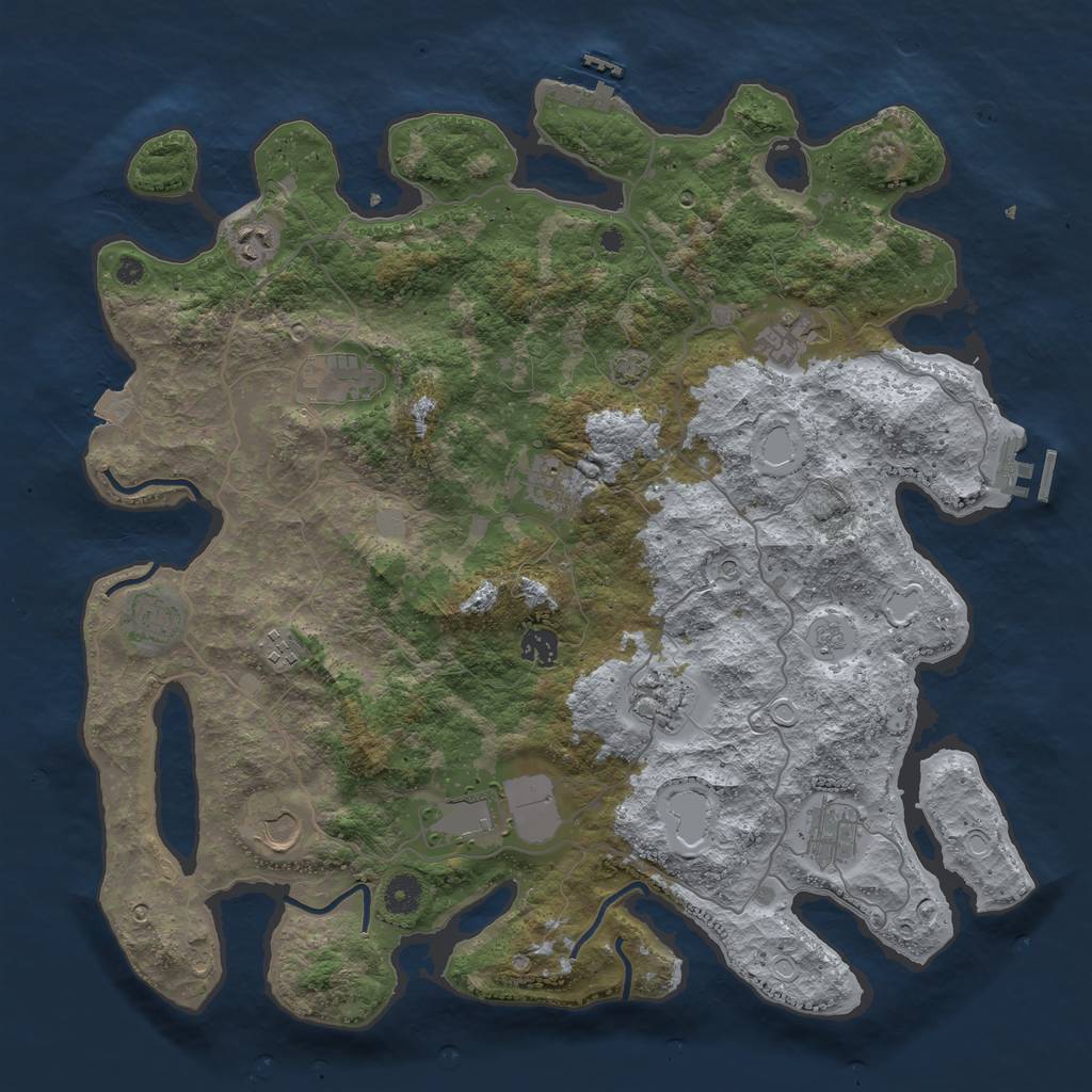 Rust Map: Procedural Map, Size: 4200, Seed: 133609, 19 Monuments