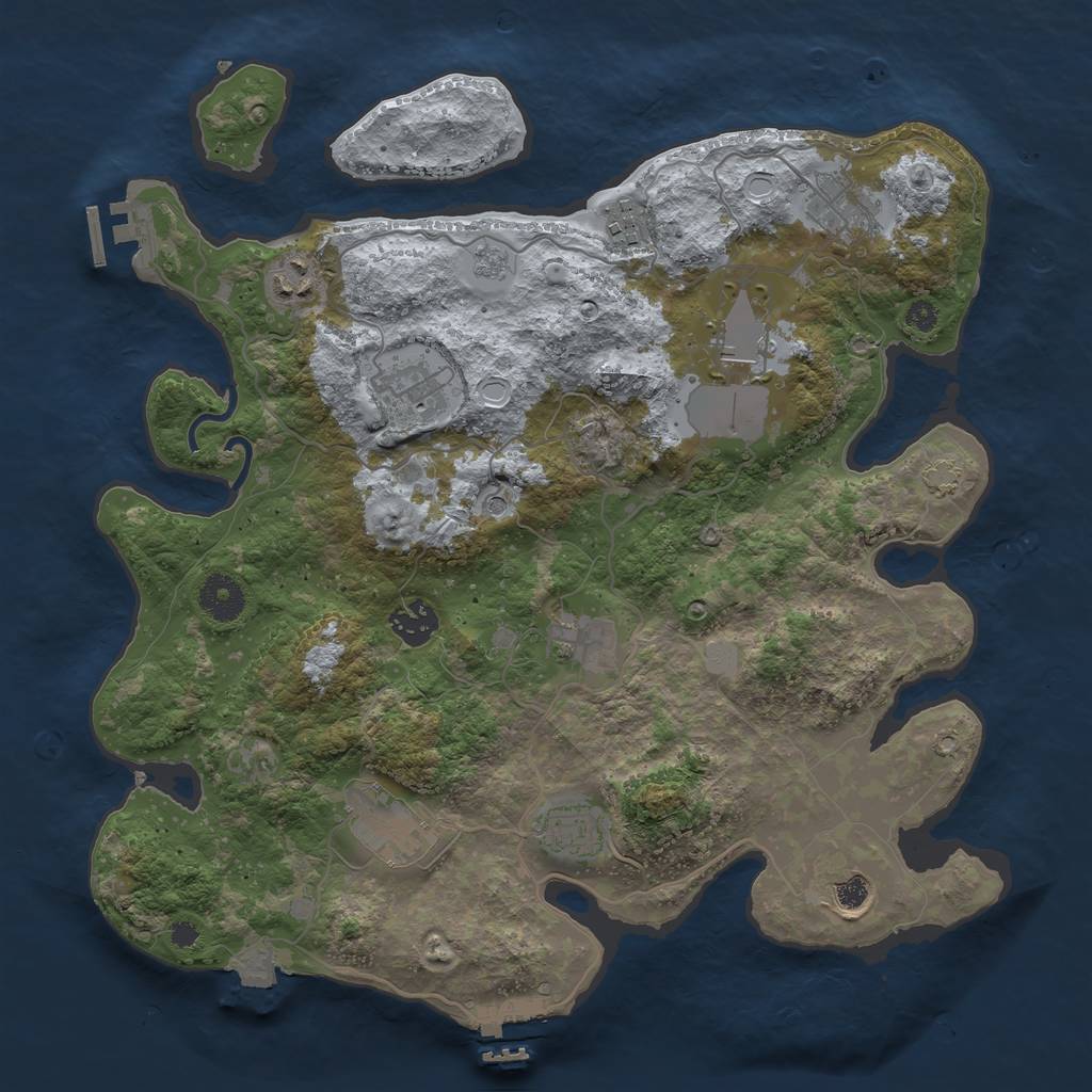 Rust Map: Procedural Map, Size: 3600, Seed: 110277, 18 Monuments
